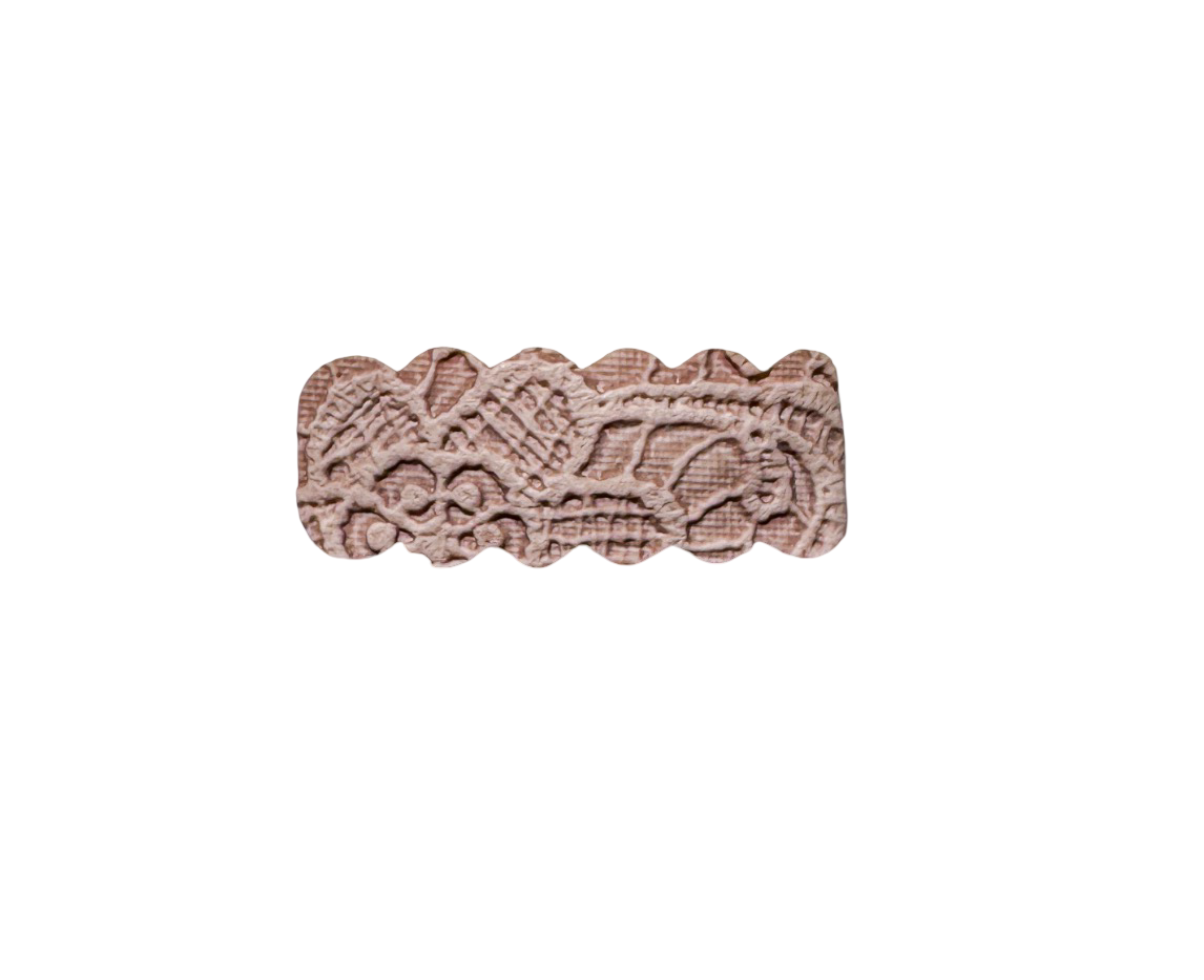 Beige Embossed- Snap Clip