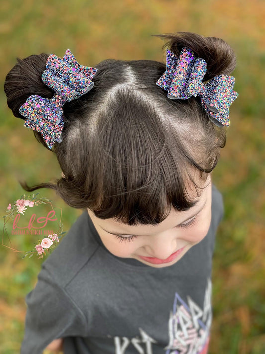 Mystical Purple Glitter- pigtail set