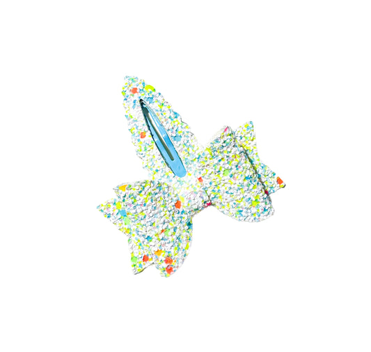 Speckled Glitter- Snap Clip Bow