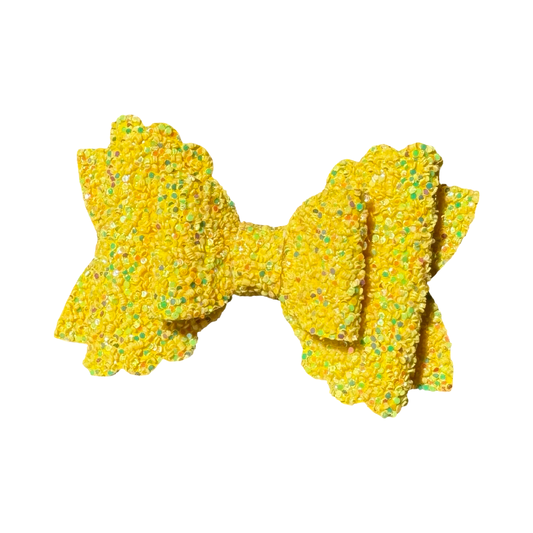 Yellow Glitter- Bow