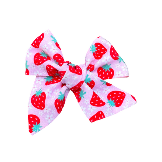 Strawberries- Fabric Bow