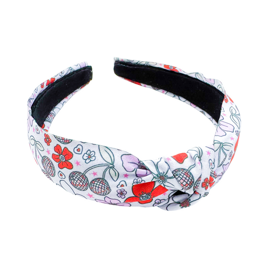 Disco Cherries- Knotted Headband