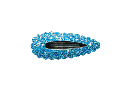 Blue Glitter- Snap Clip