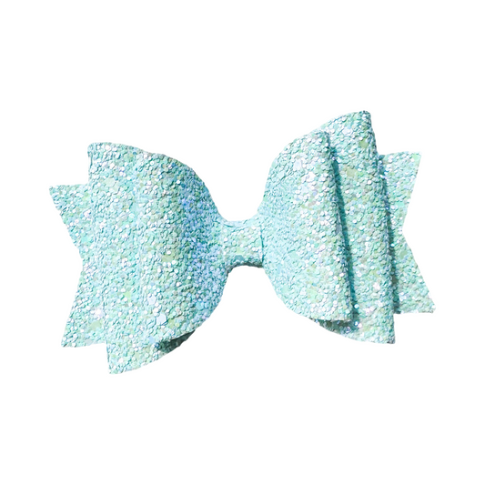 Pastel Blue Glitter- Bow