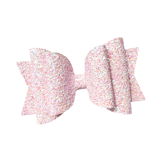 Pastel Pink Glitter- Bow