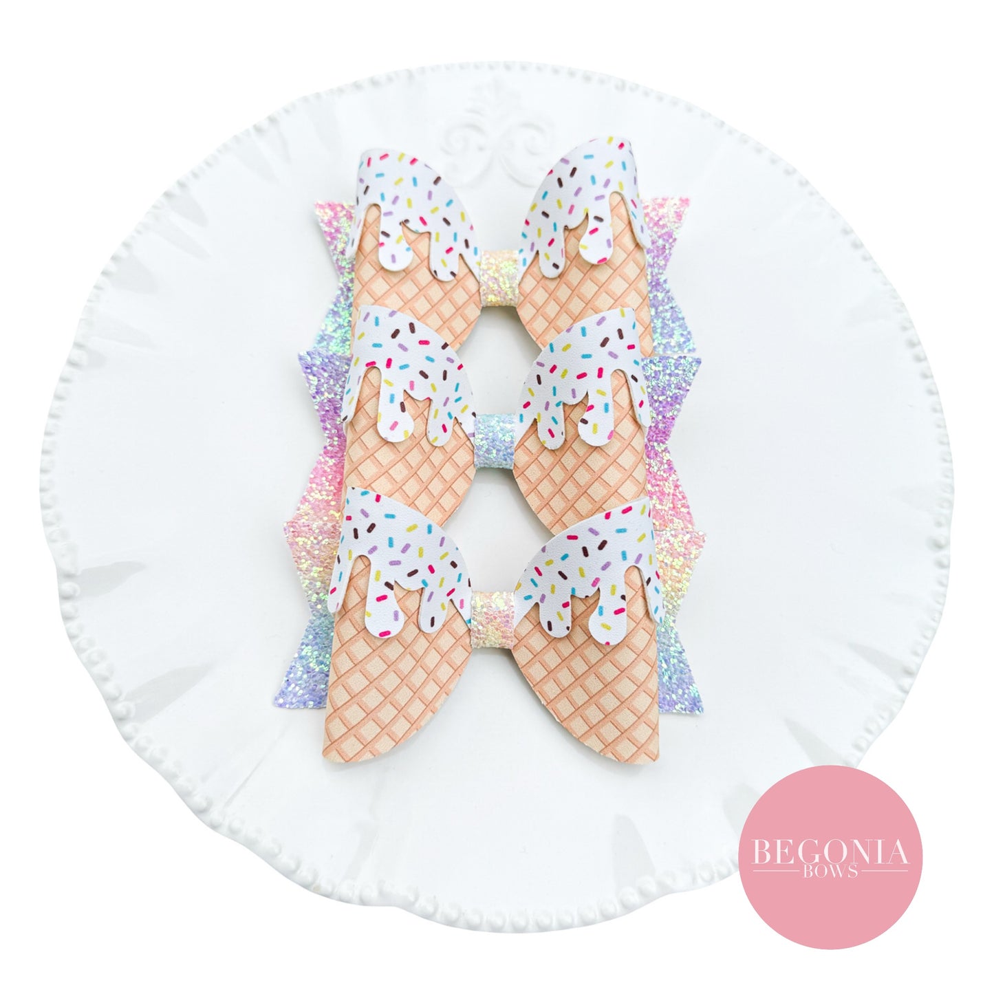 Pastel Ice Cream Dripped- Bow