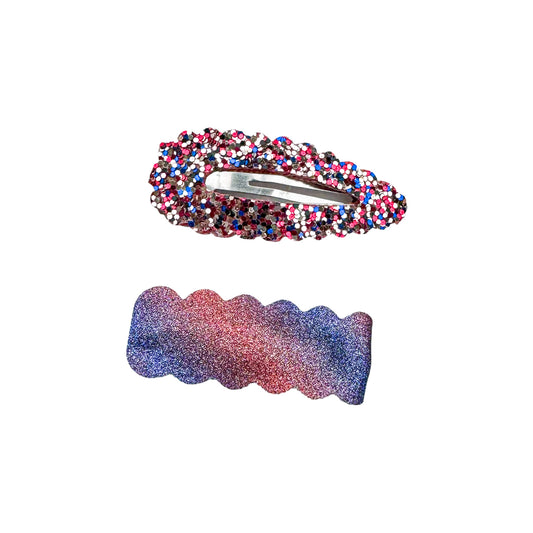 Patriotic Glitter- Snap Clip Set