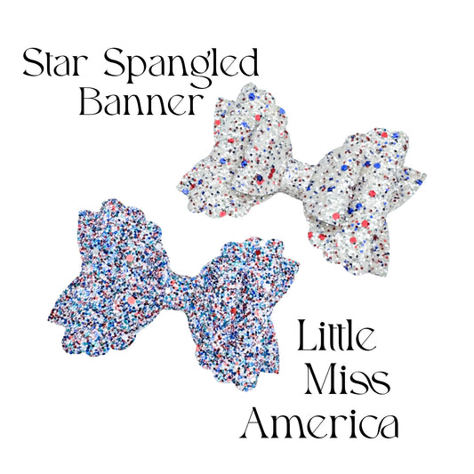 Independence Glitter- Bows & Snap Clips